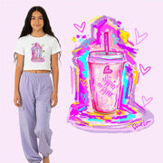 Sippin on Pink Custom Art Tee