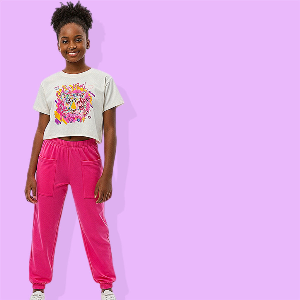 Soft Flowy Pants with Pockets Hot Pink