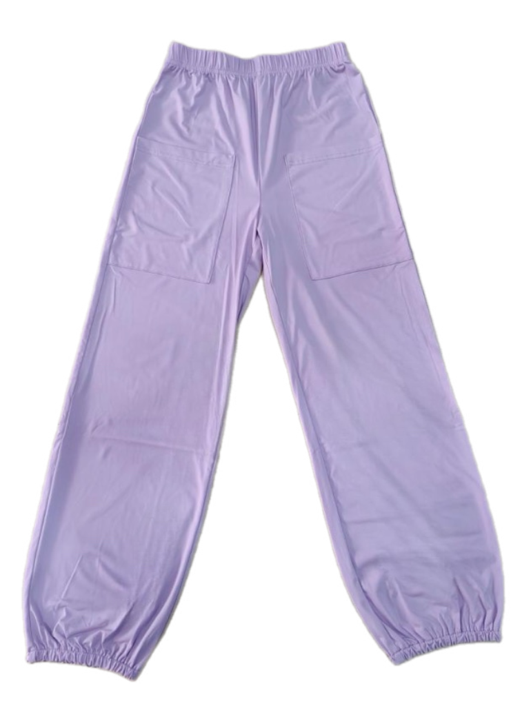 Soft Flowy Pants with Pockets Light Purple