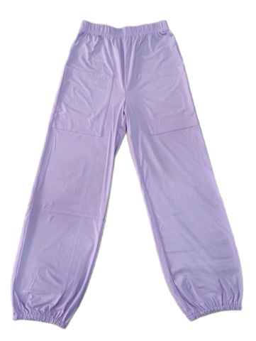 Soft Flowy Pants with Pockets Light Purple