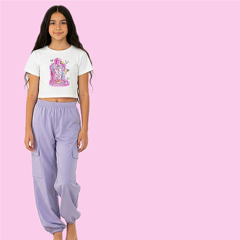 Soft Flowy Pants with Pockets Light Purple
