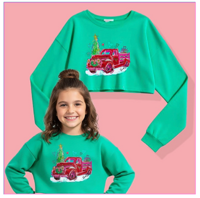 Merry Truck Thin Lightweight Sweatshirt with Custom Art
