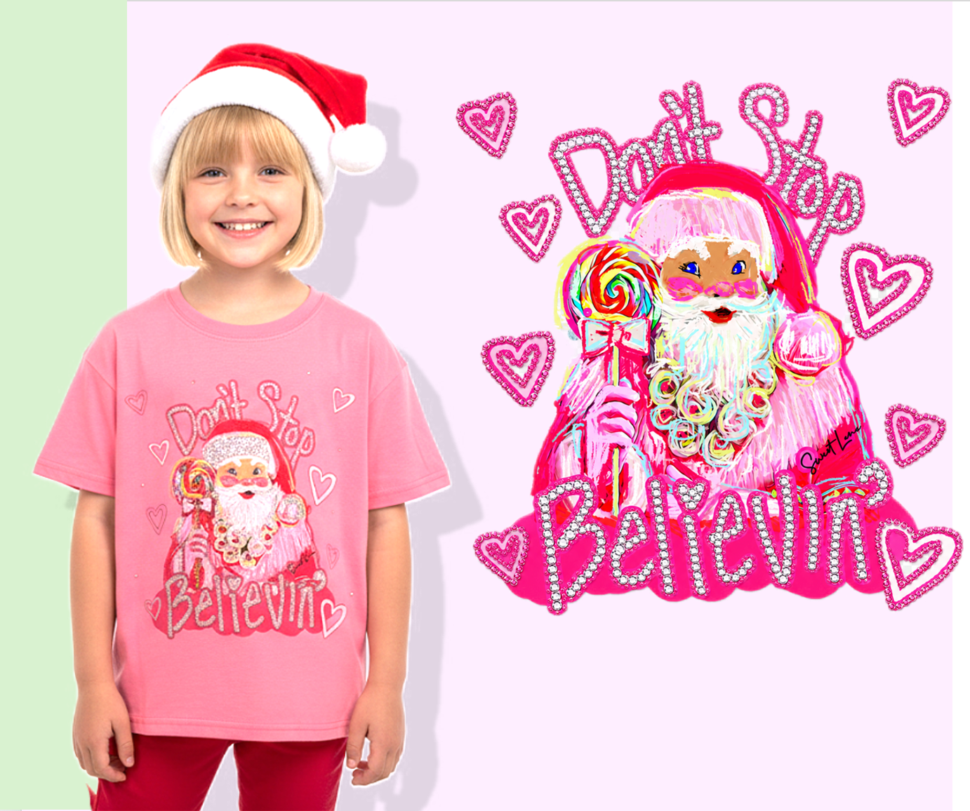 Santa Believ'n Custom Art Tee