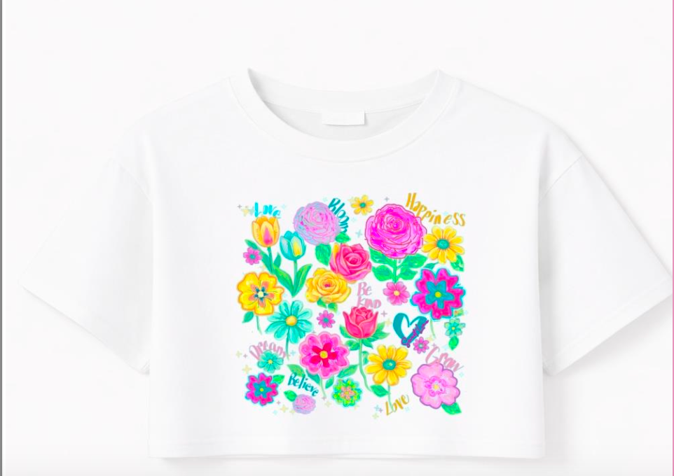 Floral Cropped Tee