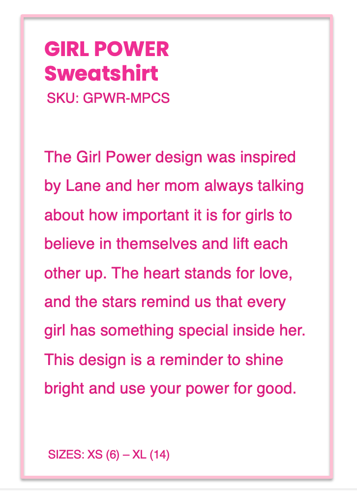 GIRL Power Lightweight Sweatshirt
