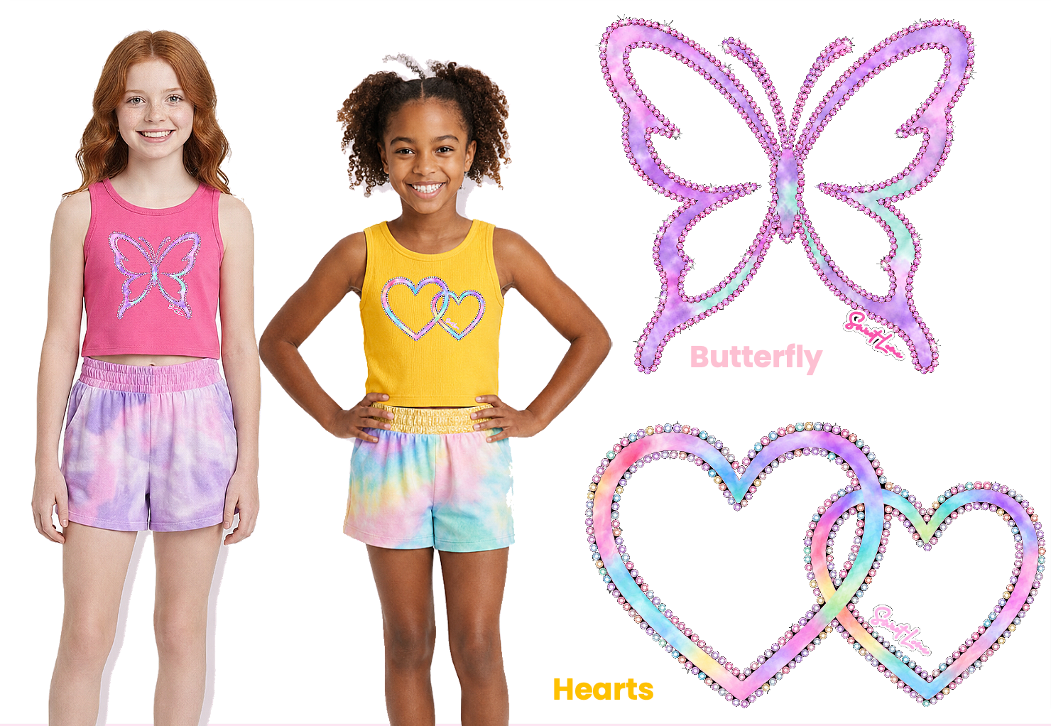 TDYE shorts set Butterfly
