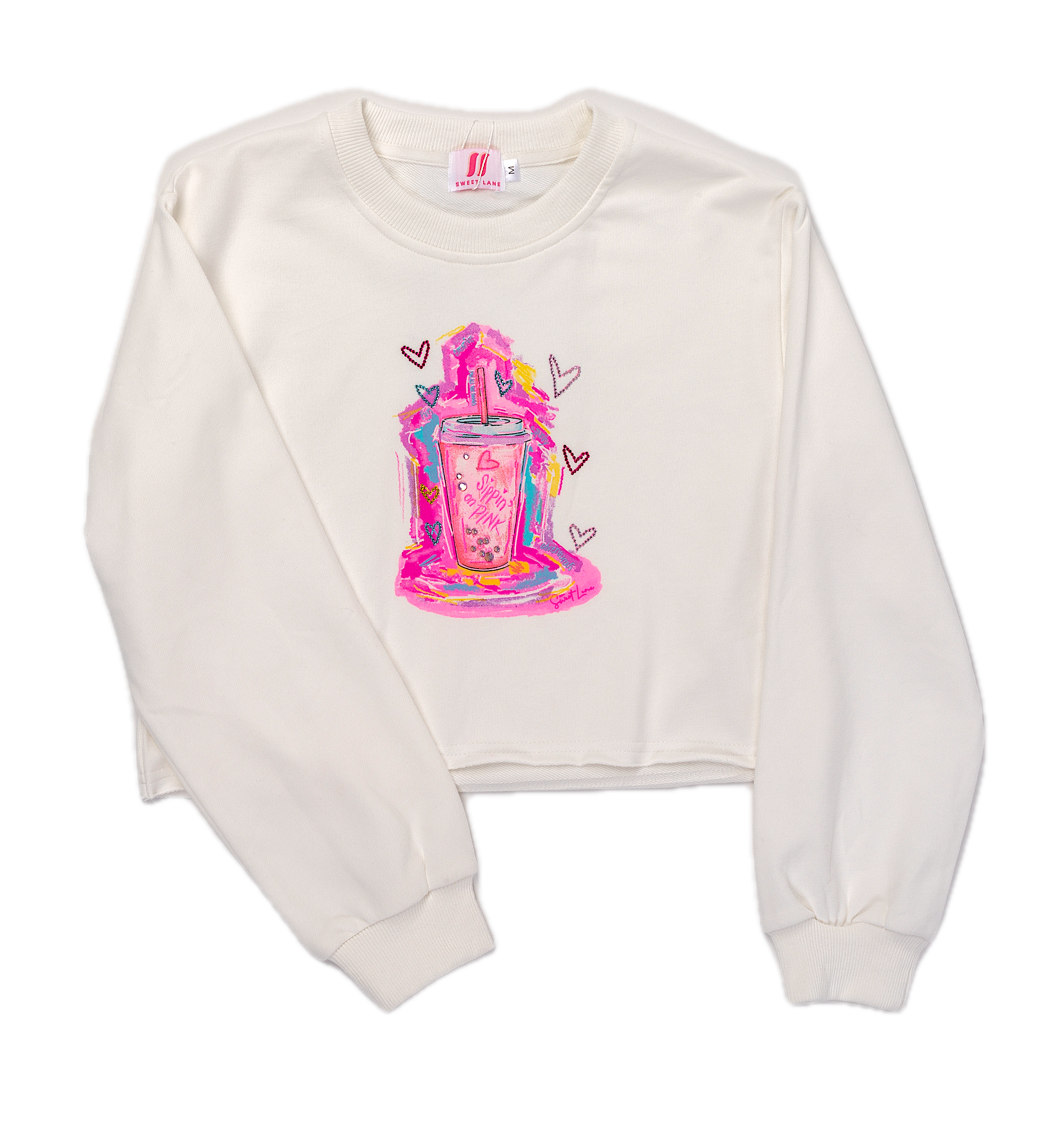 Sippin on Pink Sweatshirt