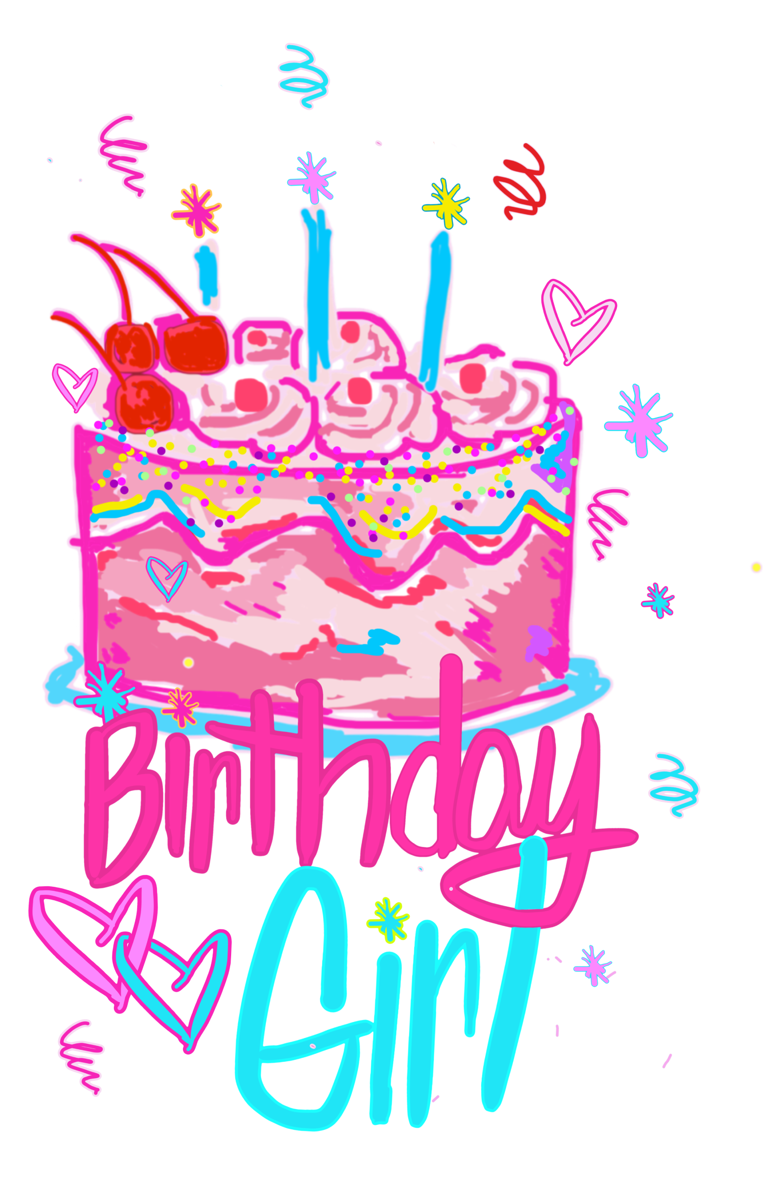 Birthday Girl Custom Art Tee