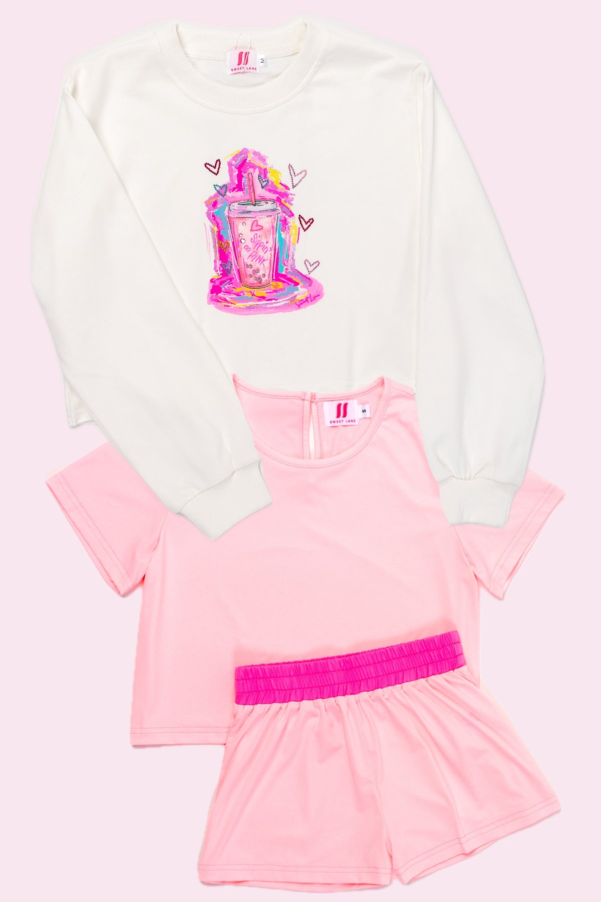 Sippin on Pink Custom Art Tee