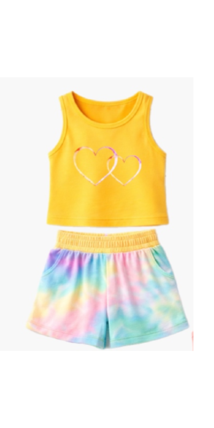 TDYE shorts set Hearts